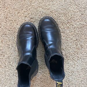 Dr. Martens Black Leather Women's Chelsea Platform Boots